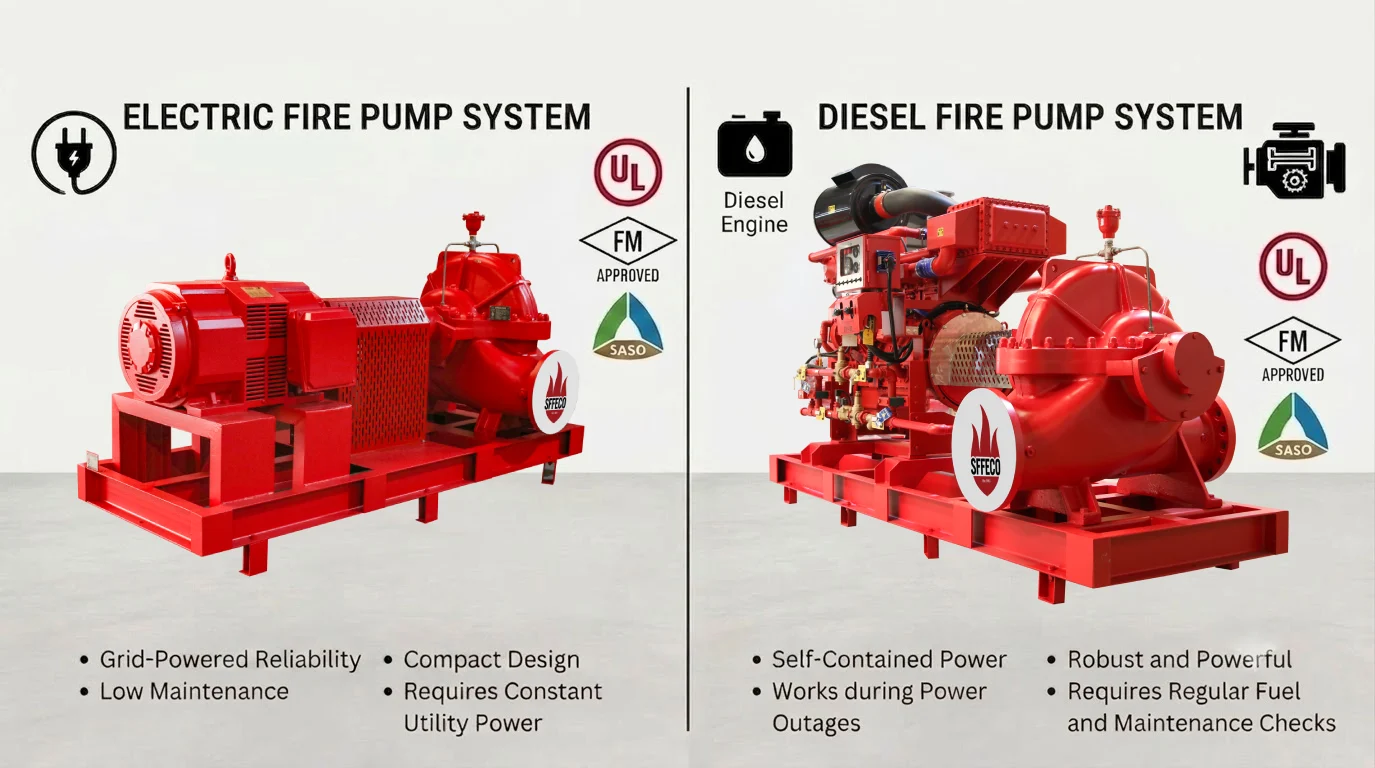 Electric vs Diesel fire Pump System