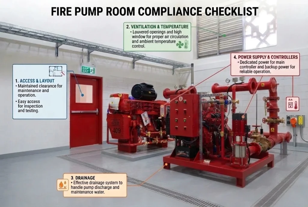 Fire Pump Room Requirements in Saudi Arabia (NFPA 20)